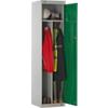 LINK51 Steel Locker with 1 Door Standard Deadlock Lockable with Key 450 x 450 x 1800 mm Grey & Green