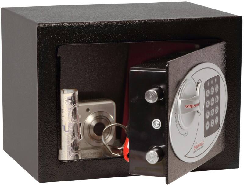 Phoenix Security Safe with Electronic Lock Compact Home Office SS0721E 230 x 170 x 170mm Black