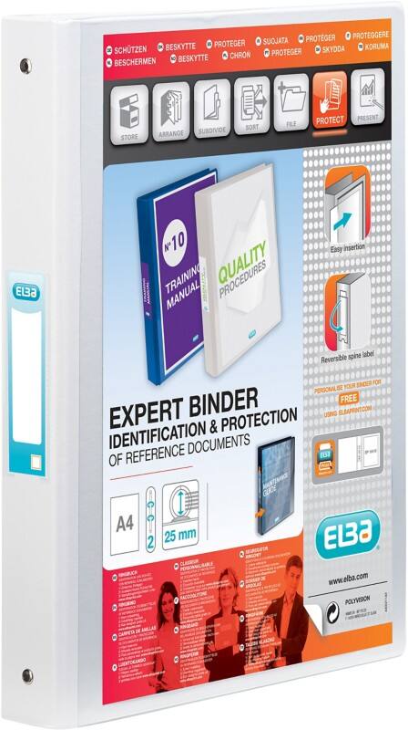 ELBA Vision 25 mm Ring Binder PP (Polypropylene) A4 2 Rings White