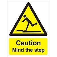 Sign Caution Mind Mind The Step PVC 15 x 20 cm