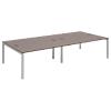 Dams International Rectangular Double Back to Back Desk with Walnut Melamine Top and Silver Frame 4 Legs Connex 3200 x 1600 x 725mm