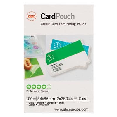 GBC Laminating Pouch Glossy 2 x 250 (500 Microns) Transparent Pack of 100