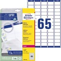 Avery UltraGrip Mini Address Labels Self Adhesive 38.1 x 21.2 mm White 25 Sheets of 65 Labels