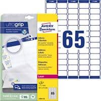 Avery UltraGrip Mini Address Labels Self Adhesive 38.1 x 21.2 mm White 25 Sheets of 65 Labels