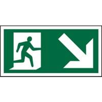 Stewart Superior Fire Exit Sign Down Right Arrow PVC 30 x 15 cm