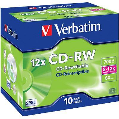 Verbatim CD-RW 12x 700MB SERL 10 Pack Jewel Case