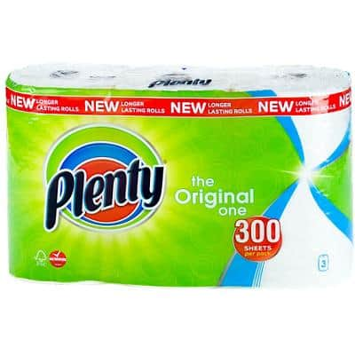 Plenty Kitchen Roll 2 Ply 3 Rolls of 100 Sheets