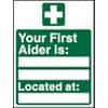 First Aid Sign First Aiders Plastic 20 x 15 cm