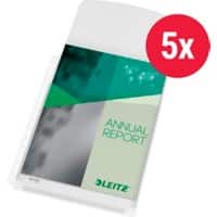 Leitz Punched Pockets A4 Orange Peel Transparent 170 microns PVC (Polyvinyl Chloride) Top 11 Holes Pack of 5