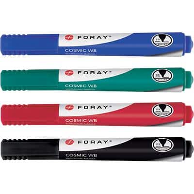 Foray Cosmic WB Whiteboard Marker Medium Bullet Assorted Pack of 4
