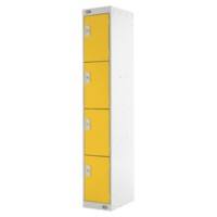 LINK51 Steel Locker 4 Doors 1 nest Key lock 300 x 450 x 1,800 mm Grey, Yellow