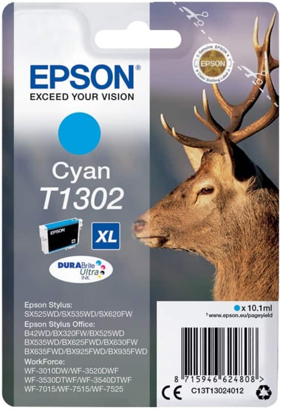 Epson T1302 Original Ink Cartridge C13T13024012 Cyan