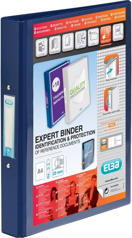 ELBA Vision 25 mm Ring Binder PP (Polypropylene) A4 2 Rings Blue