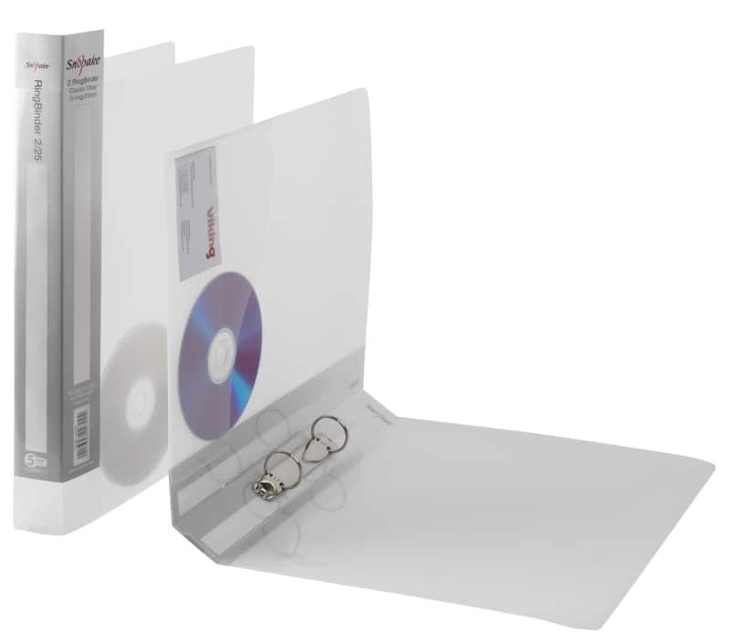 Snopake 25 mm Ring Binder PP (Polypropylene) A4 2 Rings Transparent Classic