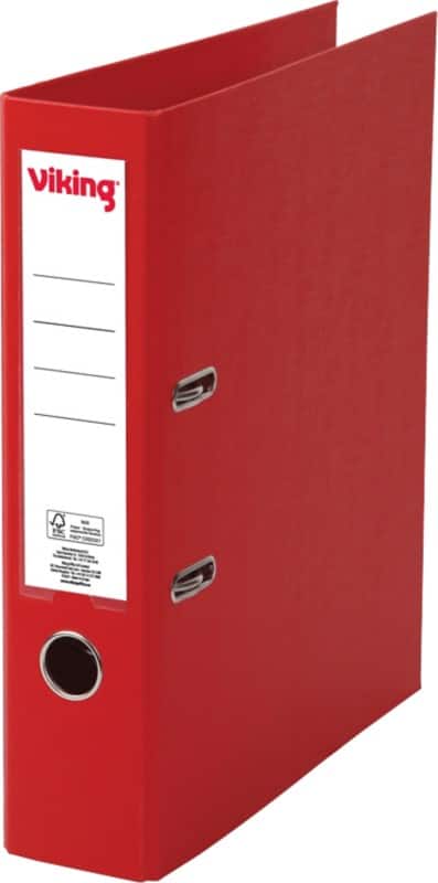 Viking Wide Lever Arch File A4 75 mm Red 2 Rings Plastic Matt Portrait