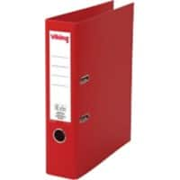 Viking Lever Arch File A4 75 mm Red 2 ring Cardboard, PP (Polypropylene) Matt Portrait