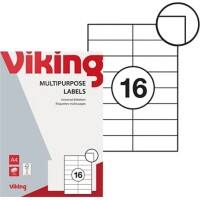 Viking Multipurpose Labels Self Adhesive 105 x 37 mm White 100 Sheets of 16 Labels