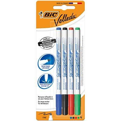 BIC Velleda 1721 Whiteboard Marker Fine Bullet Assorted Pack of 4