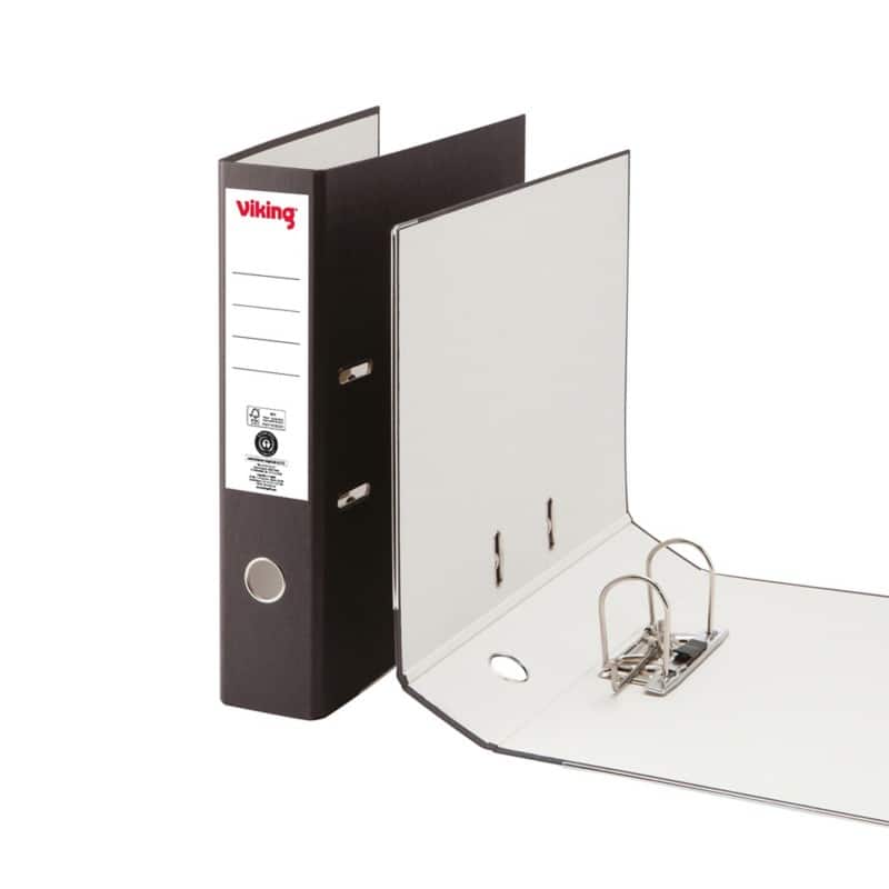 Viking Wide Lever Arch File A4, Foolscap 75 mm Black 2 Rings Cardboard Matt Portrait