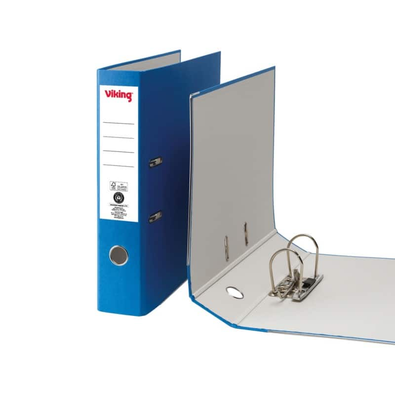 Viking Lever Arch File A4, Foolscap 75 mm Blue 2 ring Cardboard