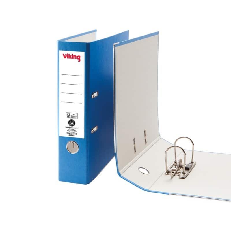 Viking Wide Lever Arch File A4 75 mm Blue 2 Rings Cardboard Matt Portrait