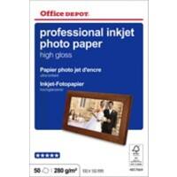 Office Depot Professional Inkjet Photo Paper, High Gloss, 100 x 150mm, 280 gsm