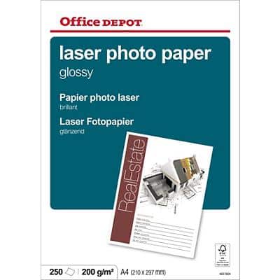Office Depot Laser Photo Paper A4 200gsm White 250 Sheets