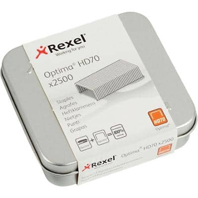 Rexel Optima HD70 Staples 2102497 Silver Pack of 2500