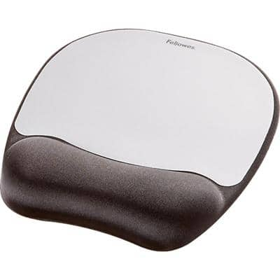 Fellowes Memory Foam Mouse Pad Black, Silver