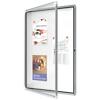 Nobo Premium Plus Wall Mountable Indoor Magnetic Lockable Notice Board 1902560 Aluminium Frame Hinged Safety Glass Door 9xA4 White 709 x 970 mm