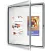 Nobo Premium Plus Wall Mountable Outdoor Magnetic Lockable Notice Board 1902578 Aluminium Frame Hinged Safety Glass Door 6xA4 White 709 x 668 mm