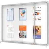 Nobo Lockable Notice Board with Internal Sliding Door Premium Plus 18xA4 White 97 x 135.5 cm