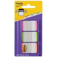 Post-it Index Strong Lined Filing Tabs 25.4 x 38.1 mm Assorted Pink Green Orange 22 x 3 Pack