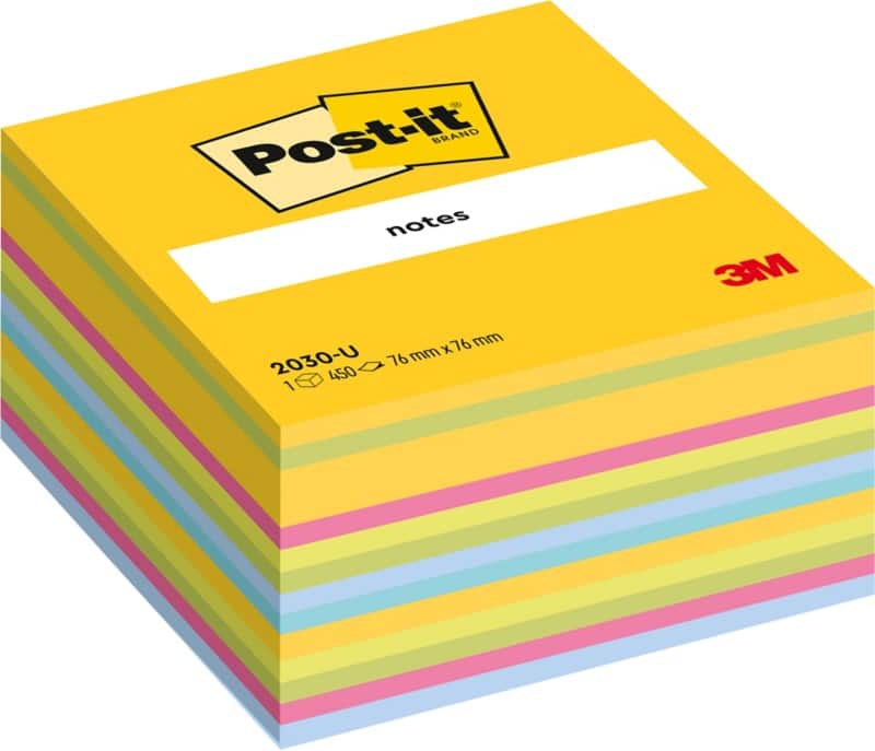 Post-it Sticky Notes Cube 76 x 76 mm Ultra Assorted Colours 450 sheets
