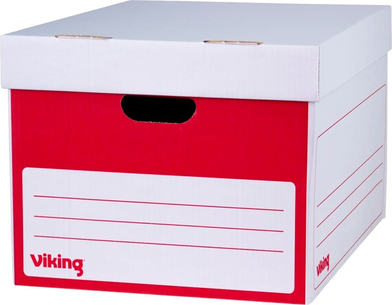 Viking Cardboard Archive Box Red Pack of 10