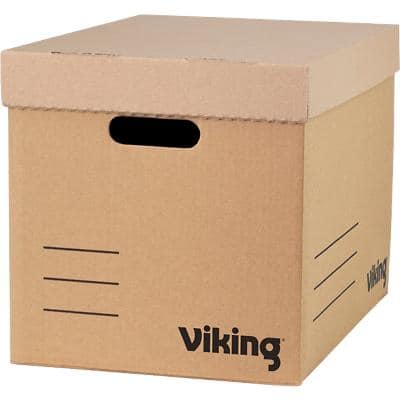 Viking Economy Archive Box Brown 28.8 (W) x 39.4 (D) x 30.1 (H) cm Pack of 10