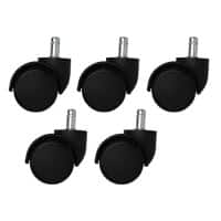 Realspace Castors for Hard Floors Black Pack of 5