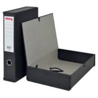 Viking Box File A4 Cardboard, Paper Press Stud 7.5 (W) x 24.5 (D) x 33.8 (H) cm Black 7.5 cm