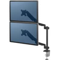 Fellowes Platinum Series Dual Stacking Monitor Arm Height Adjustable Holds Two Monitors 27 inch Each Black
