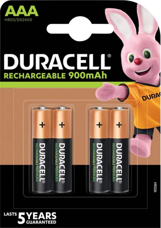 Duracell AAA Rechargeable Batteries Recharge Ultra HR03 900mAh NiMH 1.2V Pack of 4