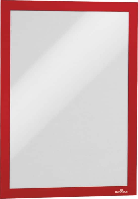 DURABLE DURAFRAME A4 Display Frame Adhesive, Magnetic Red Adhesive PVC (Polyvinyl Chloride) 487203 23.4 (W) x 0.6 (D) x 32.6 (H) cm 487203 Pack of 2