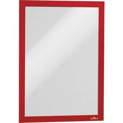 DURABLE Wall Mountable Magnetic Infoframe DURAFRAME Self-Adhesive A4 236 x 323 mm Red Pack of 2