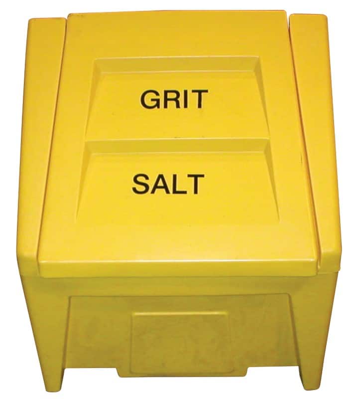 Dandy’s Salt Grit Bin 200 L Weatherproof with Lockable Lid Yellow
