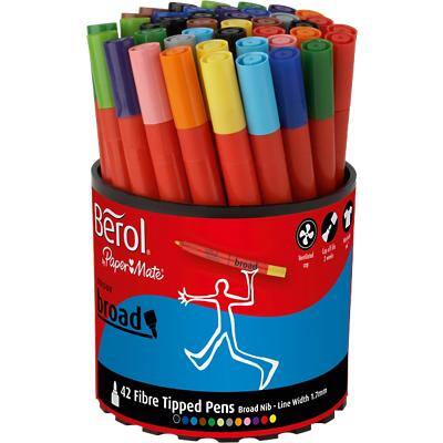Berol Felt Tip Pens S0375970 1.7 mm Assorted 42 Pieces