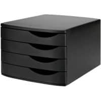 Jalema Re-Solution Desktop Drawers 4 Re-Solution Drawer Set with 4 drawers, black A4 PS (Polystyrene) Black 30 x 37.5 x 21.6 cm