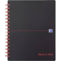OXFORD Black n' Red A5+ Wirebound Poly Cover Meeting Book Ruled 160 Pages