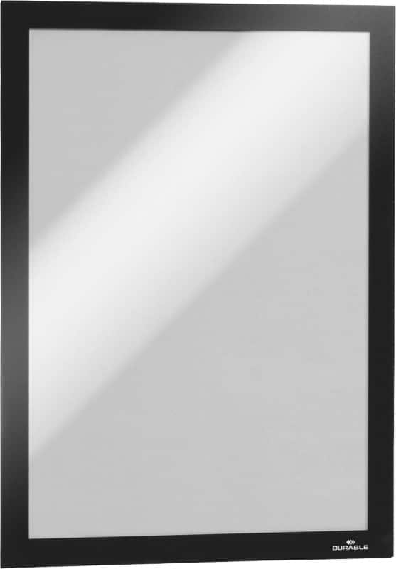 DURABLE Duraframe A4 Display Frame Adhesive, Magnetic Black Adhesive PVC (Polyvinyl Chloride) 487201 23.4 (W) x 0.6 (D) x 32.6 (H) cm 487201 Pack of 2