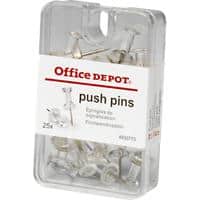 Office Depot Push Pins Clear Pack of 25