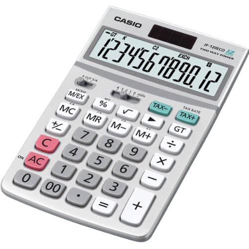 Casio Desktop Calculator JF-120ECO 12 Digit Display White