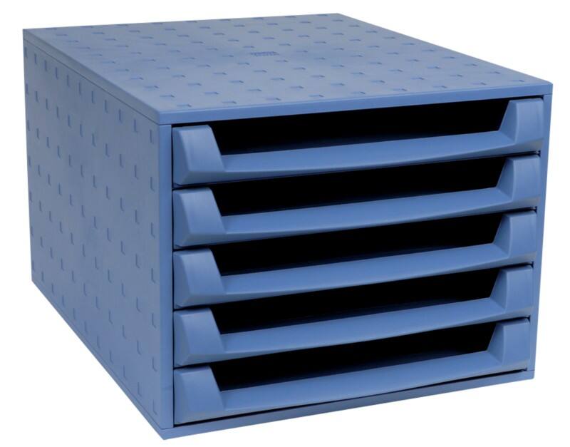 Exacompta Forever Desktop Drawers PP (Polypropylene) Cobalt Blue 5 Drawers 28.4 x 38.7 x 21.8 cm A4+